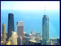 Views from Sears Tower 22 - John Hancock Center (4th tallest), Water Tower Place, Trump Tower (2nd tallest)